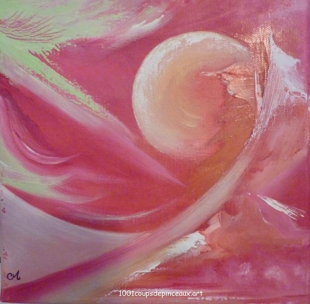 Abstrait rose | 1001 coups de pinceaux Abstraction rosée contemporaine